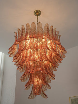 Amber Leaf Cascade Chandelier