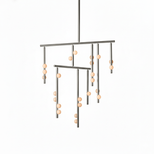 Brass Glass Drop Chandelier