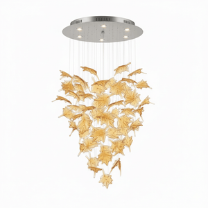 Multicolor Crystal Maple Leaf Chandelier