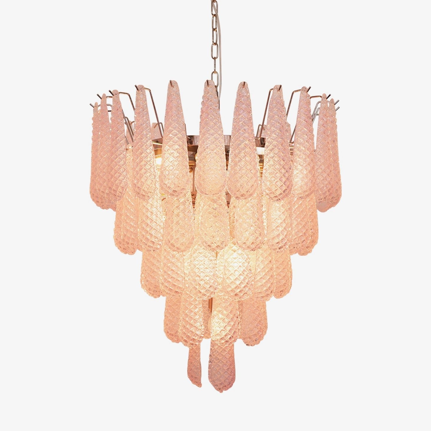 Pink Glass Dewdrop Chandelier