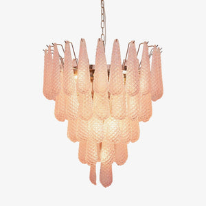 Pink Glass Dewdrop Chandelier