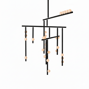 Brass Glass Drop Chandelier