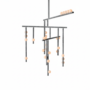 Brass Glass Drop Chandelier
