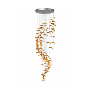 Glass Feathers Flying Chandelier