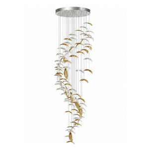 Glass Feathers Flying Chandelier