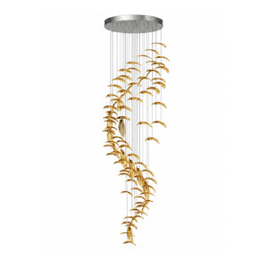 Glass Feathers Flying Chandelier