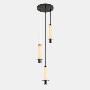Cylindrical Plinth Alabaster Pendant Lamp
