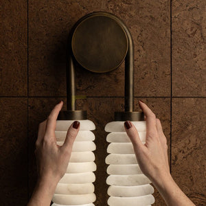 Calla Ribbed Alabaster Sconce