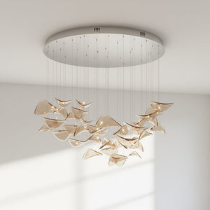 Wave Floating Leaf Chandelier