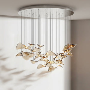 Wave Floating Leaf Chandelier