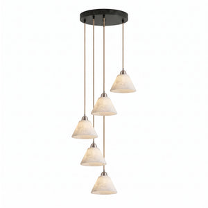 Conical Alabaster Brass Pendant Lamp