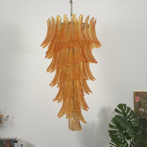 Amber Leaf Cascade Chandelier