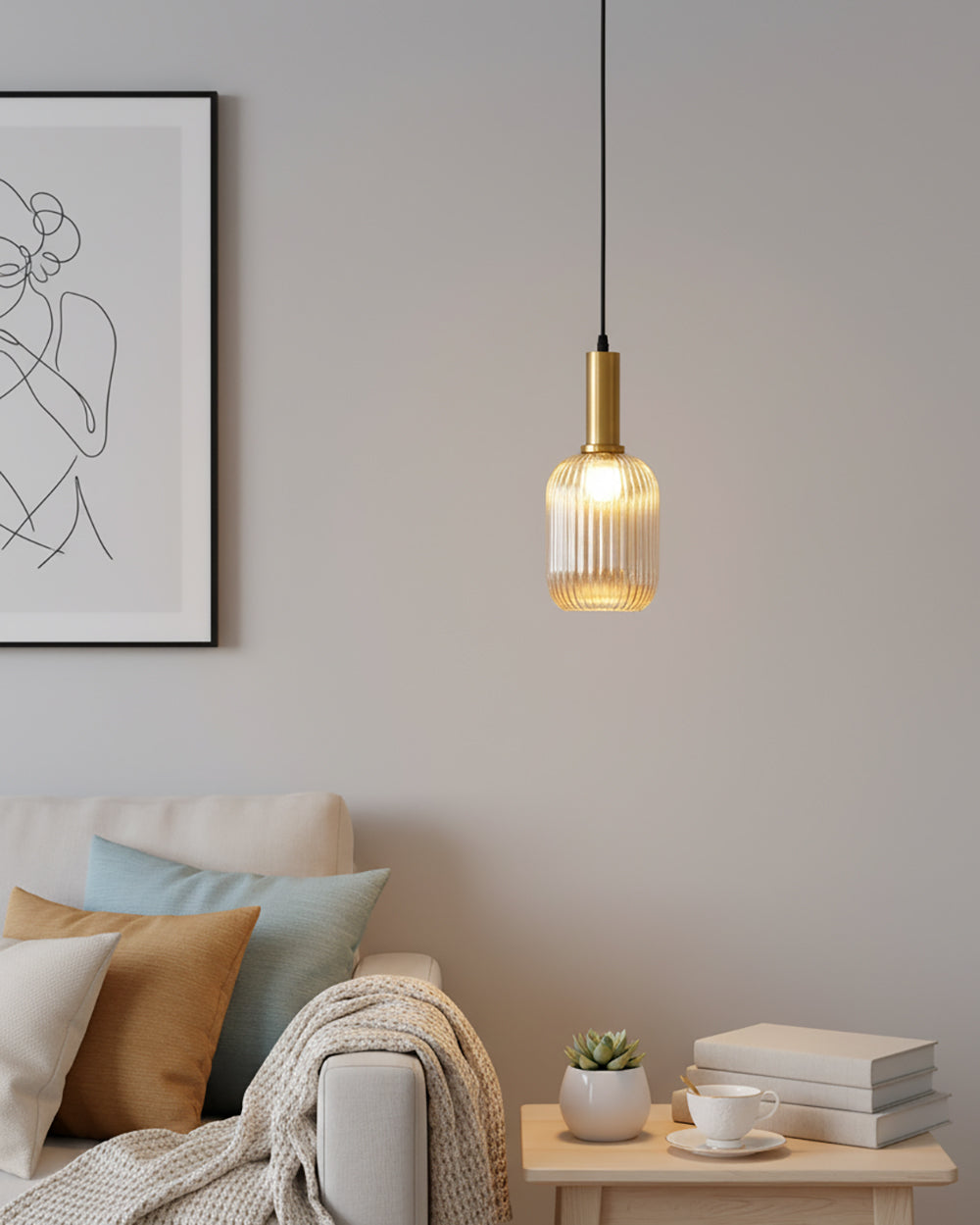 Nina Ribbed Pendant Lamp