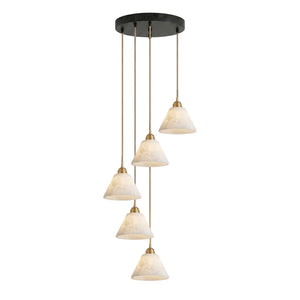 Conical Alabaster Brass Pendant Lamp