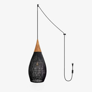 Braided Rattan Swag Pendant Lamp