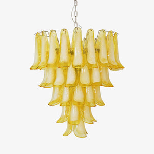 Wave Yellow Glass Chandelier