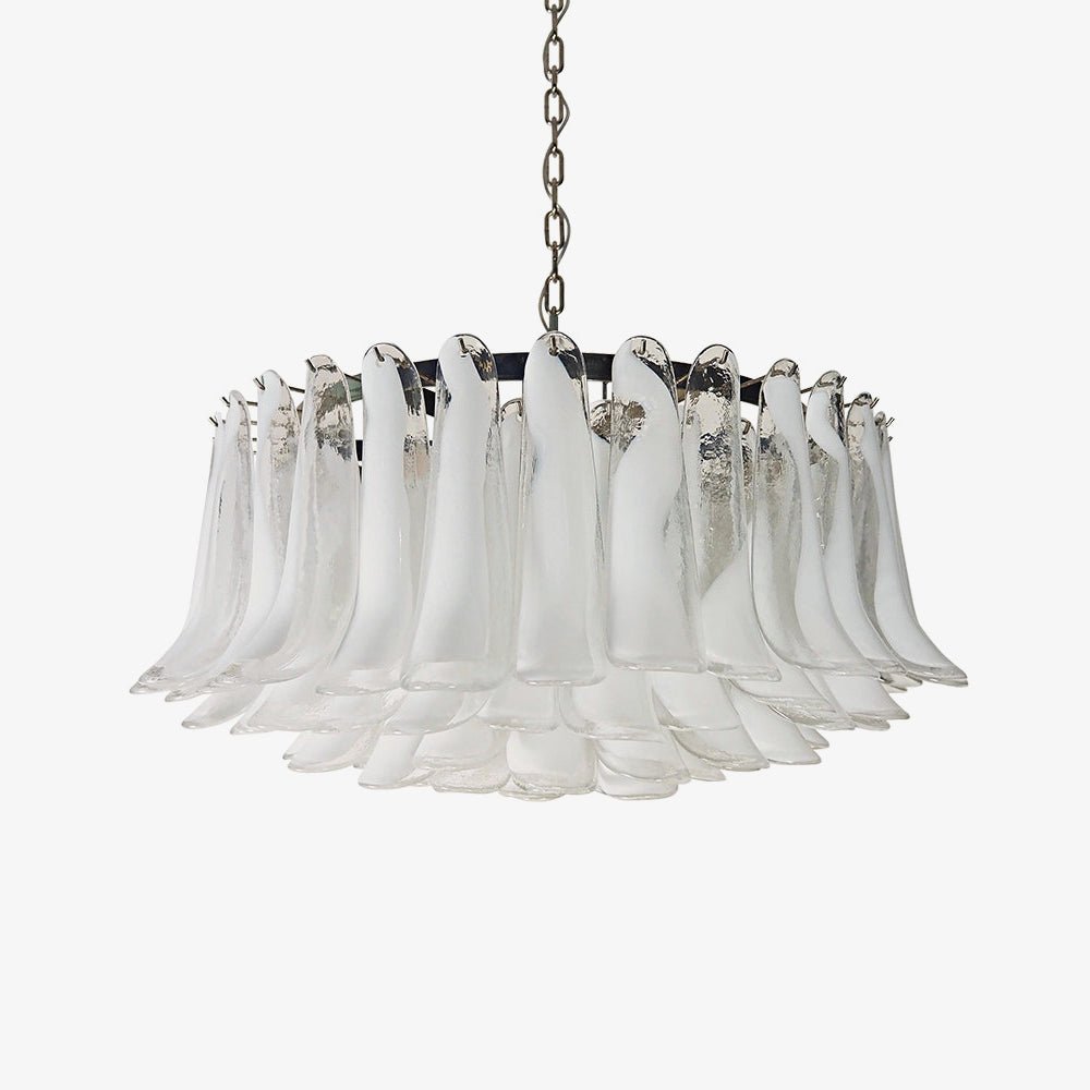 Petals White Glass Chandelier