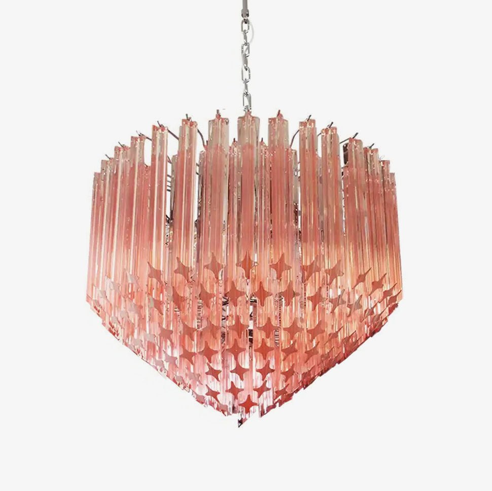 Prism Pink Glass Chandelier