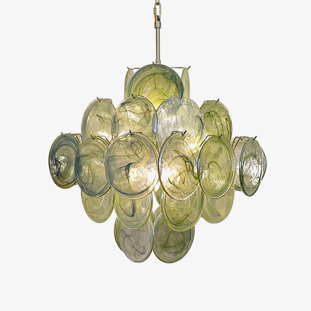 Verdant Bloom Glass Chandelier