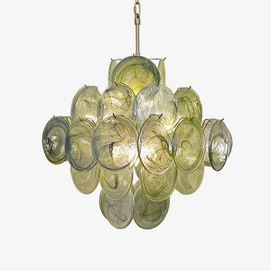 Verdant Bloom Glass Chandelier