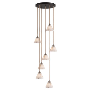 Conical Alabaster Brass Pendant Lamp