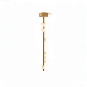 Brass Glass Drop Chandelier