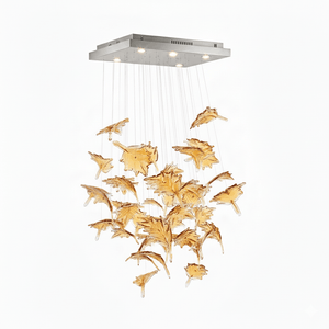 Multicolor Crystal Maple Leaf Chandelier