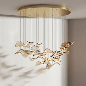 Wave Floating Leaf Chandelier