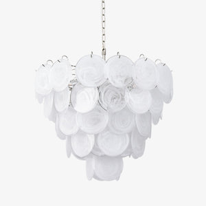 White Glass Disc Chandelier