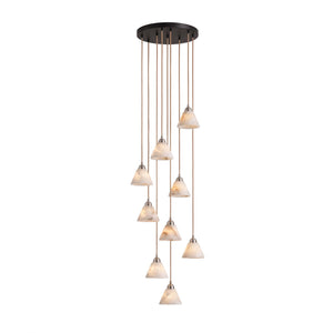 Conical Alabaster Brass Pendant Lamp