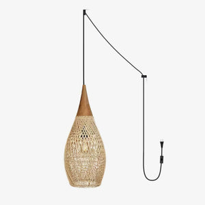 Braided Rattan Swag Pendant Lamp