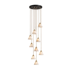 Conical Alabaster Brass Pendant Lamp