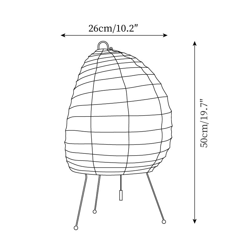 Washi Table Lamp – 10.2″ Silk Shade | Docos
