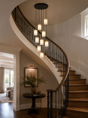 Alabaster Cylinder Cluster Chandelier