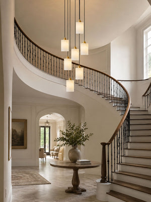 Alabaster Cylinder Cluster Chandelier