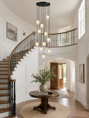 Alabaster Cylinder Cluster Chandelier