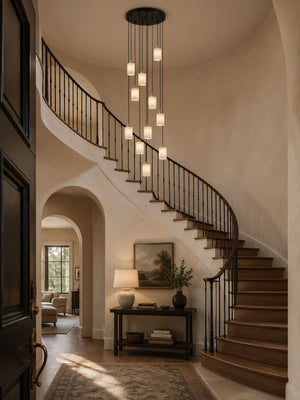 Alabaster Cylinder Cluster Chandelier