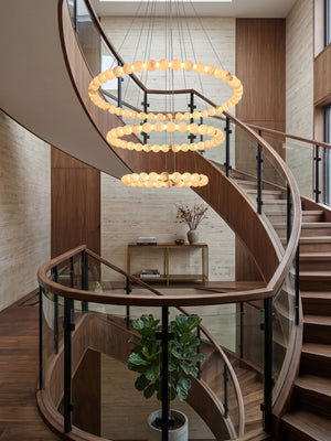 Alabaster Orb Ring Chandelier