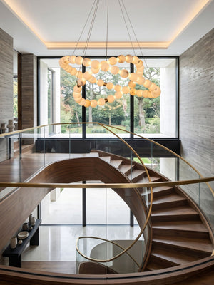 Alabaster Orb Ring Chandelier