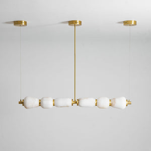 Alabaster Pebble Linear Chandelier