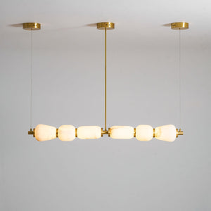 Alabaster Pebble Linear Chandelier