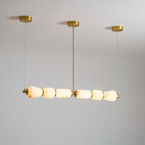 Alabaster Pebble Linear Chandelier
