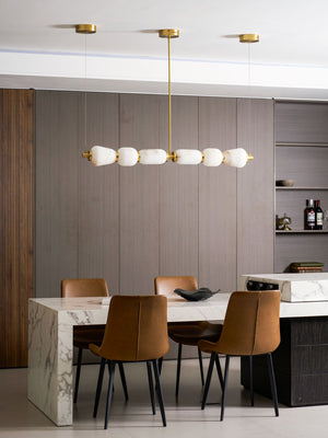 Alabaster Pebble Linear Chandelier