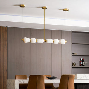 Alabaster Pebble Linear Chandelier