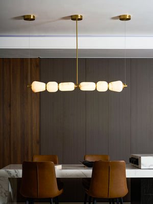 Alabaster Pebble Linear Chandelier