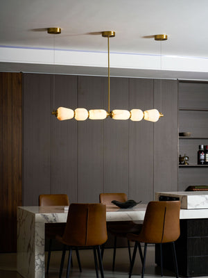 Alabaster Pebble Linear Chandelier