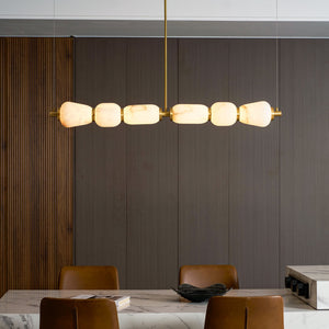 Alabaster Pebble Linear Chandelier
