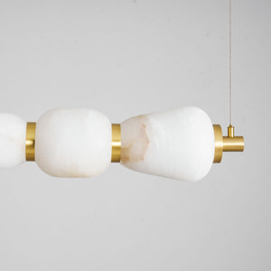 Alabaster Pebble Linear Chandelier