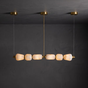 Alabaster Pebble Linear Chandelier