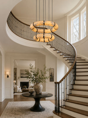 Alabaster Torus Ring Chandelier